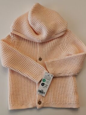 Carter's Pink Knit Hooded Cardigan Sweater